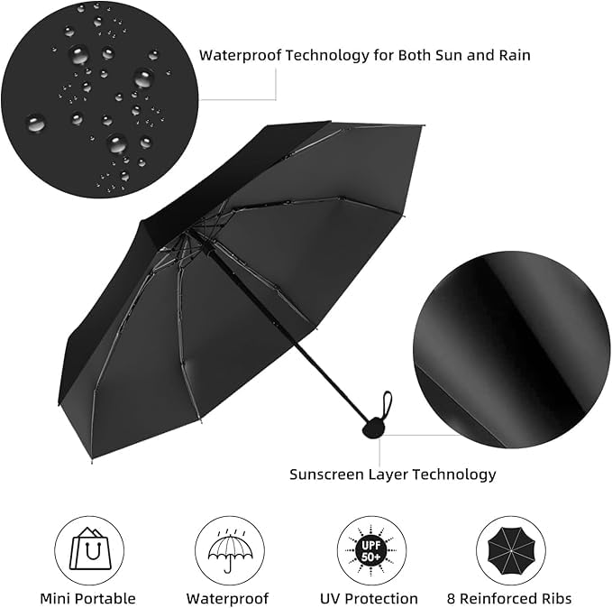 Mini Umbrella with Case for Men & Women