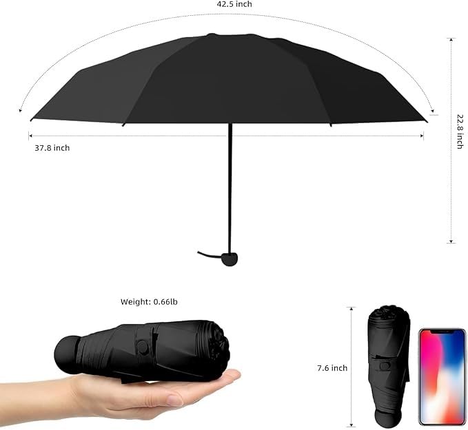 Mini Umbrella with Case for Men & Women
